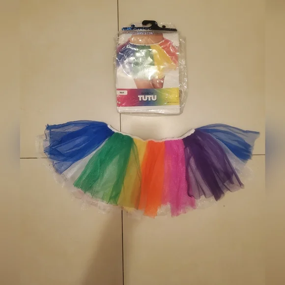 Colorful Rainbow Adult Tutu Skirt One Size - Picture 2 of 2